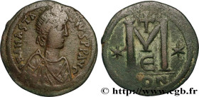 ANASTASIUS
Type : Follis 
Date : c. 517-518 
Mint name / Town : Constantinople 
Metal : copper 
Diameter : 36,5  mm
Orientation dies : 5  h.
Weight : ...