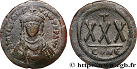 TIBERIUS II CONSTANTINE
Type : Trois quarts de follis 
Date : 578-579 
Mint name / Town : Constantinople 
Metal : copper 
Diameter : 32,5  mm
Orientat...