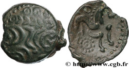 GALLIA - AULERCI EBUROVICES (Area of Évreux)
Type : Bronze au cheval, dérivé de types belges 
Date : c.60-50 AC. 
Mint name / Town : Évreux (27) 
Meta...