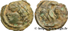 GALLIA - CARNUTES (Beauce area)
Type : Potin à l’aigle de face, chevelure bouclée 
Date : c. 52 AC. 
Mint name / Town : Chartres (28) 
Metal : potin 
...