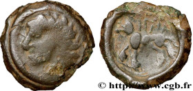 DUROCASSIS (Area of Dreux)
Type : Bronze SNIA au loup 
Date : après 52 AC. 
Mint name / Town : Dreux (28) 
Metal : bronze 
Diameter : 18  mm
Orientati...