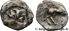 GALLIA - LEMOVICES (Area of Limoges)
Type : Obole à la tête aquitanique 
Date : c. 60-50 AC. 
Mint name / Town : Limoges (87) 
Metal : silver 
Diamete...