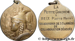 III REPUBLIC
Type : Médaille, La Petite Gironde 
Date : n.d. 
Metal : gold plated silver 
Diameter : 29  mm
Engraver : HERBEMONT Albert (1874-1953) 
W...