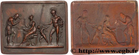 ART, PAINTING AND SCULPTURE
Type : Plaquette, Vulcain frappant les flèches de l’Amour 
Date : n.d. 
Metal : copper 
Diameter : 41  mm
Weight : 7  g.
E...