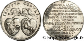 GERMANY
Type : Médaille, Noces d’or de Bernard Knechting et Marguerite Stolterfoth 
Date : 1700 
Metal : silver 
Diameter : 33  mm
Weight : 10,51  g.
...