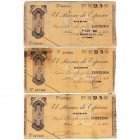 Banco de España · Bilbao. 25 Pesetas. Emisión 1936. Sin serie. Lote de 3 billetes. Diferentes antefirmas. ED.C20A, G Y H. Alguno con celo en rev., si ...