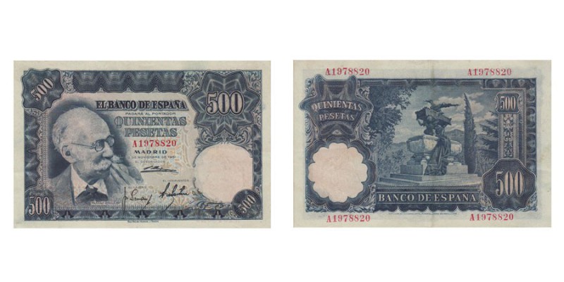 500 Pesetas. 15 Noviembre 1951. Serie A. ED.D61A. EBC-