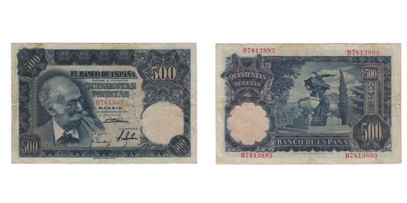 500 Pesetas. 15 Noviembre 1951. Serie B. ED.D61A. MBC