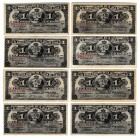1 Peso. Habana, 15 Mayo 1896. Lote de 8 billetes. ED.CU68. MBC+ a MBC-