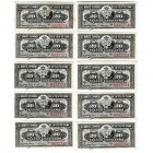 20 Centavos. Habana, 15 Febrero 1897. Lote de 10 billetes correlativos. ED.CU82. SC a SC-