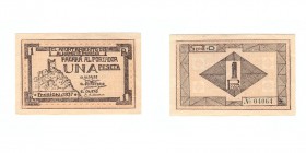 1 Peseta. Alhama (Murcia), Ay. 1937. Serie D. SC
