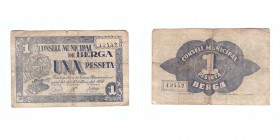 1 Peseta. Berga (Barcelona), C.M. 10 Mayo 1937. Alguna rotura en margen, si no BC