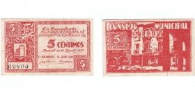 5 Céntimos. Graus (Huesca), C.M. 28 Agosto 1937. MBC+
