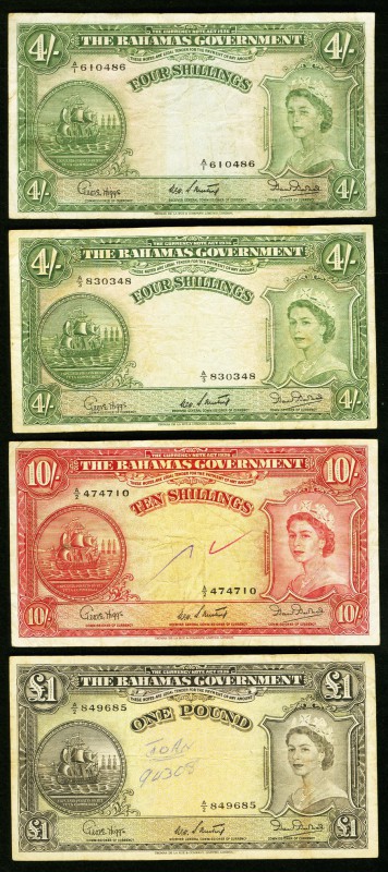 Bahamas Bahamas Government 4 Shillings (2); 10 Shillings; 1 Pound 1936 (ND 1953-...