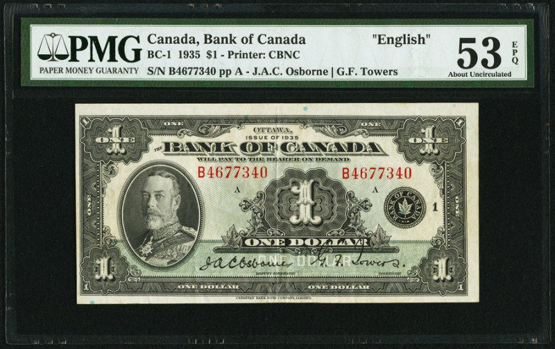 Canada Bank of Canada $1 1935 BC-1 PMG About Uncirculated 53 EPQ. English.

HID0...