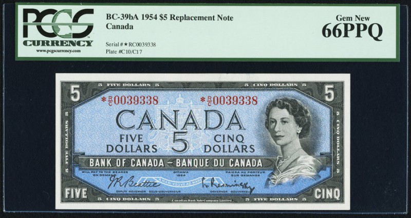 Canada Bank of Canada $5 1954 BC-39bA Replacement PCGS Gem New 66PPQ. 

HID09801...