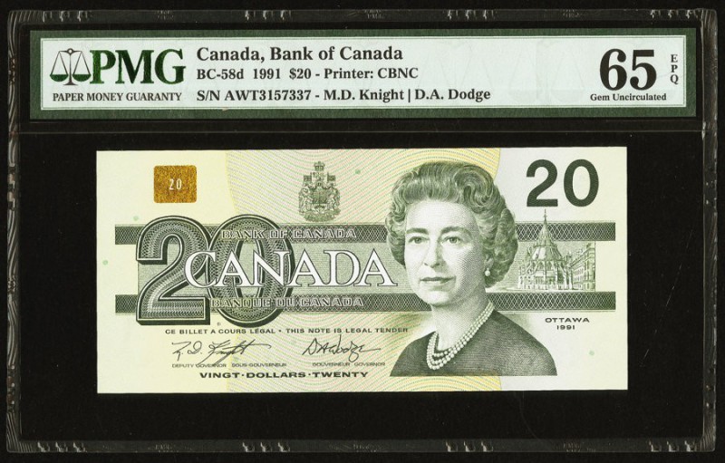 Canada Bank of Canada $20 1991 BC-58d PMG Gem Uncirculated 65 EPQ. 

HID09801242...