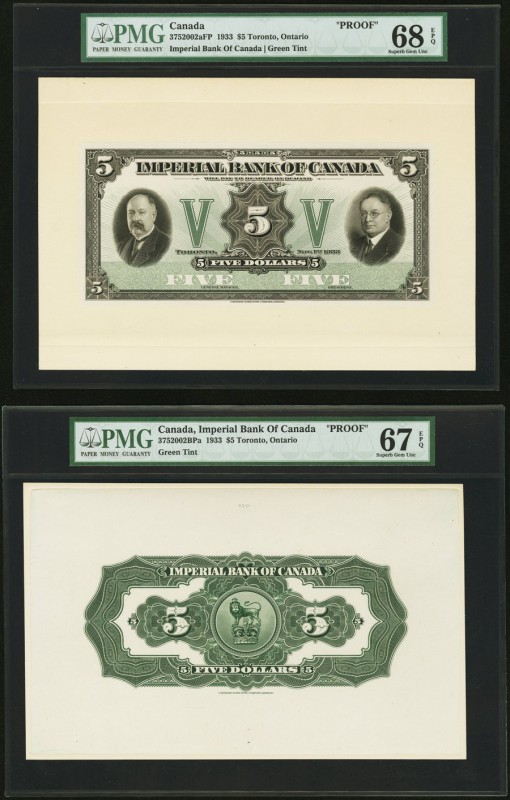 Canada, ON- Imperial Bank of Canada $5 1933 Ch# 375-20-02aFp; 375-20-02aBP Front...