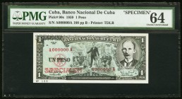 Cuba Banco Nacional de Cuba 1 Peso 1959 Pick 90s Specimen PMG Choice Uncirculated 64. 

HID09801242017