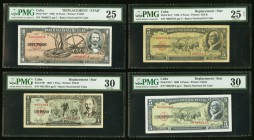 Cuba Replacement Group Lot of 4 PMG Graded Examples Very Fine 25 to Very Fine 30. Rust is mentioned on pick 91a* and stains are mentioned on pick 91c*...