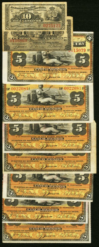 A Selection of Cuban Notes from the Spanish Era to the Time of the Republic. Ver...