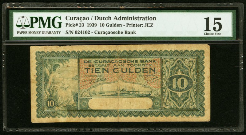 Curacao De Curacaosche Bank 10 Gulden 1939 Pick 23 PMG Choice Fine 15. 

HID0980...