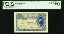 Egypt Egyptian Government 10 Piastres 1940 Pick 168a PCGS Very Fine 35PPQ. 

HID09801242017