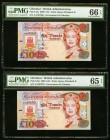 Gibraltar Government of Gibraltar 10 Pounds 2006 Pick 32a Two Consecutive Examples PMG Gem Uncirculated 66 EPQ; Gem Uncirculated 65 EPQ. 

HID09801242...