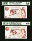 Isle Of Man Isle of Man Government 20 Pounds ND (2013) Pick 49a Two Consecutive Examples PMG Gem Uncirculated 66 EPQ (2). 

HID09801242017