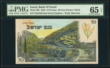 Israel Bank of Israel 50 Lirot 1955 Pick 28b PMG Gem Uncirculated 65 EPQ. Scarce red serial number variety.

HID09801242017