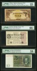 Lot Of Three Examples From Malaya And Germany. Malaya The Japanese Government 5 Dollars ND (1942) Pick M6a PMG Very Fine 25. Germany Republic Treasury...
