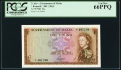 Malta Government of Malta 1 Pound 1949 Pick 26a PCGS Gem New 66PPQ. 

HID09801242017
