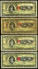 Mexico Banco Nacional de Mexico 20 Pesos 1902-11 M300c (2); M300d (2) Four Examples Very Good-Very Fine. 

HID09801242017