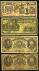Mexico San Luis Potosi and Banco de Queretaro 1 Peso (2); 10 Pesos (2) 1906-14 M474a; M474c; M481; M492 Four Examples Very Good-Fine. 

HID09801242017