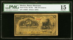 Mexico Banco Mexicano 50 Centavos 1888 Pick S152a M119a PMG Choice Fine 15. 

HID09801242017