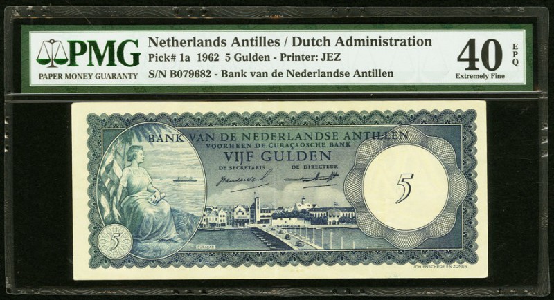 Netherlands Antilles Bank van de Nederlandse Antillen 5 Gulden 2.1.1962 Pick 1a ...