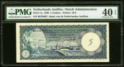 Netherlands Antilles Bank van de Nederlandse Antillen 5 Gulden 2.1.1962 Pick 1a PMG Extremely Fine 40 EPQ. 

HID09801242017