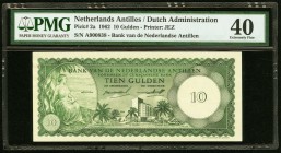 Netherlands Antilles Bank van de Nederlandse Antillen 10 Gulden 2.1.1962 Pick 2a PMG Extremely Fine 40. 

HID09801242017