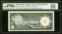 Netherlands Antilles Bank van de Nederlandse Antillen 5 Gulden 2.1.1962 Pick 1a PMG Choice Very Fine 35. 

HID09801242017