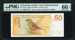 Netherlands Antilles Bank van de Nederlandse Antillen 50 Gulden 31.3.1986 Pick 25a PMG Gem Uncirculated 66 EPQ. 

HID09801242017