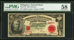Philippines National Bank 50 Pesos 1920 Pick 49 PMG Choice About Unc 58. 

HID09801242017