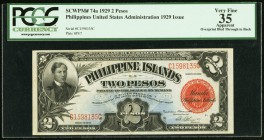 Philippines Treasury Certificate 2 Pesos 1929 Pick 74a PCGS Apparent Very Fine 35. Overprint bled through on back.

HID09801242017
