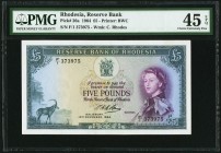 Rhodesia Reserve Bank of Rhodesia 5 Pounds 10.11.1964 Pick 26a PMG Choice Extremely Fine 45 EPQ. 

HID09801242017