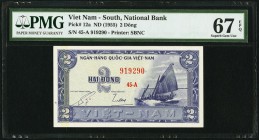 South Vietnam National Bank of Viet Nam 2 Dong nd (1955) Pick 12a PMG Superb Gem Unc 67 EPQ. 

HID09801242017