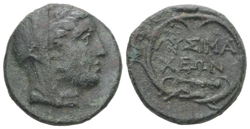 Thrace, Lysimacheia. Ae, 7.23 g 20.31 mm. Circa 225-199/8 BC. 
Obv: Veiled and w...