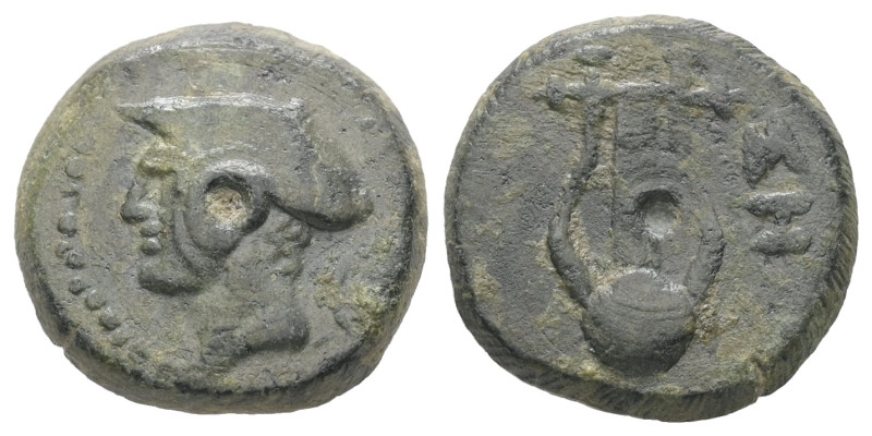 Thrace, Sestos. Ae, 4.14 g 16.11 mm. Circa 150-100 BC.
Obv.: Head of Hermes left...