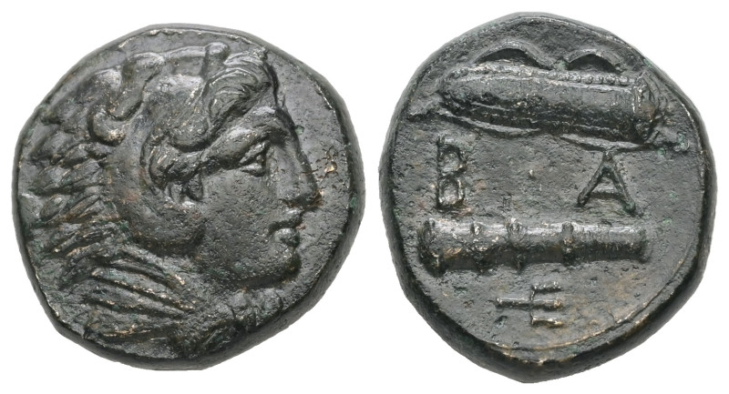 Kings of Macedon, Alexander III "the Great", Ae, 6.16 g 17.67 mm. 336-323 BC. Un...