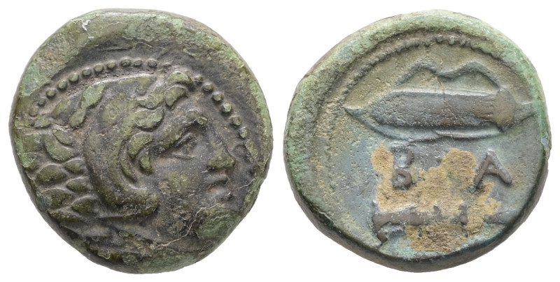 Kings of Macedon, Alexander III 'the Great'. Ae, 5.78 g 17.91 mm. 336-323 BC. Un...