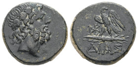 Bithynia, Dia. Ae, 8.62 g 21.10 mm. Circa 95-90 or 80-70 BC. Struck under Mithradates VI Eupator.
Obv: Laureate head of Zeus right.
Rev: ΔΙΑΣ. Eagle, ...