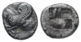 Mysia, Lampsakos. AR Diobol, 1.23 g. - 10.71 mm. Circa 500-450 BC.
Obv.: Forepart of Pegasos left.
Rev.: Quadripartite incuse square.
Ref.: Baldwin, L...